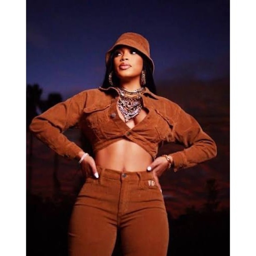 Milano Di Rouge‎ Brown Corduroy Cropped Trucker Jacket Medium